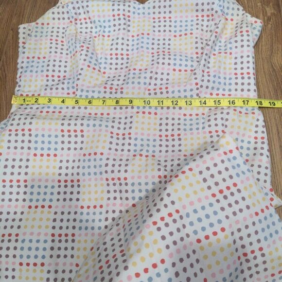 Boden Womens Sleeveless Polka Dot A-Line Dress Size 18R Retro Rainbow Casual - Picture 10 of 12
